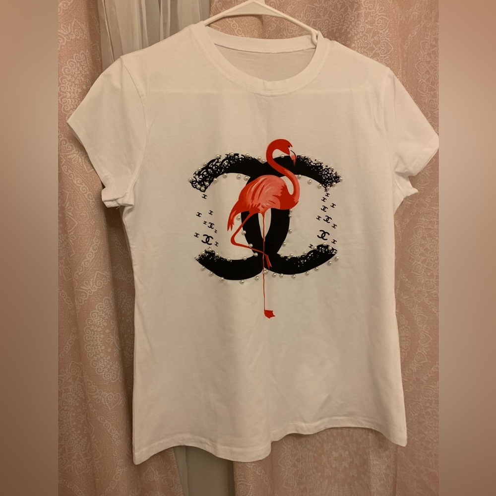 Chanel with flamingo